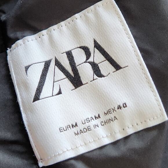 Zara men's bomber jacket black button front size M - Picture 6 of 9